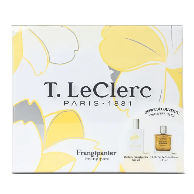 t-leclerc-coffret-parfum-et-huile-scintillante-frangipanier-2-50-ml image 1