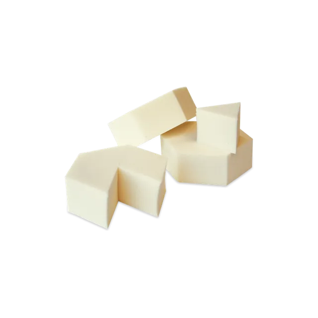 couleur-caramel-ponge-naturelle-pr-d-coup-e-6-triangles image 1